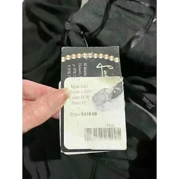 NWT Tony Bowls Dress B&W Iridescent Beaded Sequin Formal Pageant Prom Event 12 - Picture 5 of 16